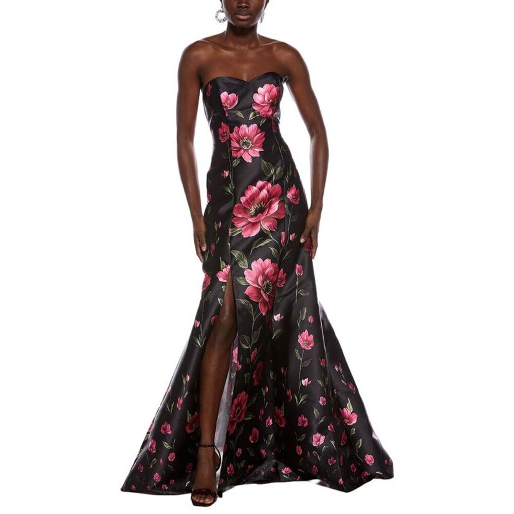 Rene Ruiz Womens  Strapless Sweetheart A-Line Dress, Black